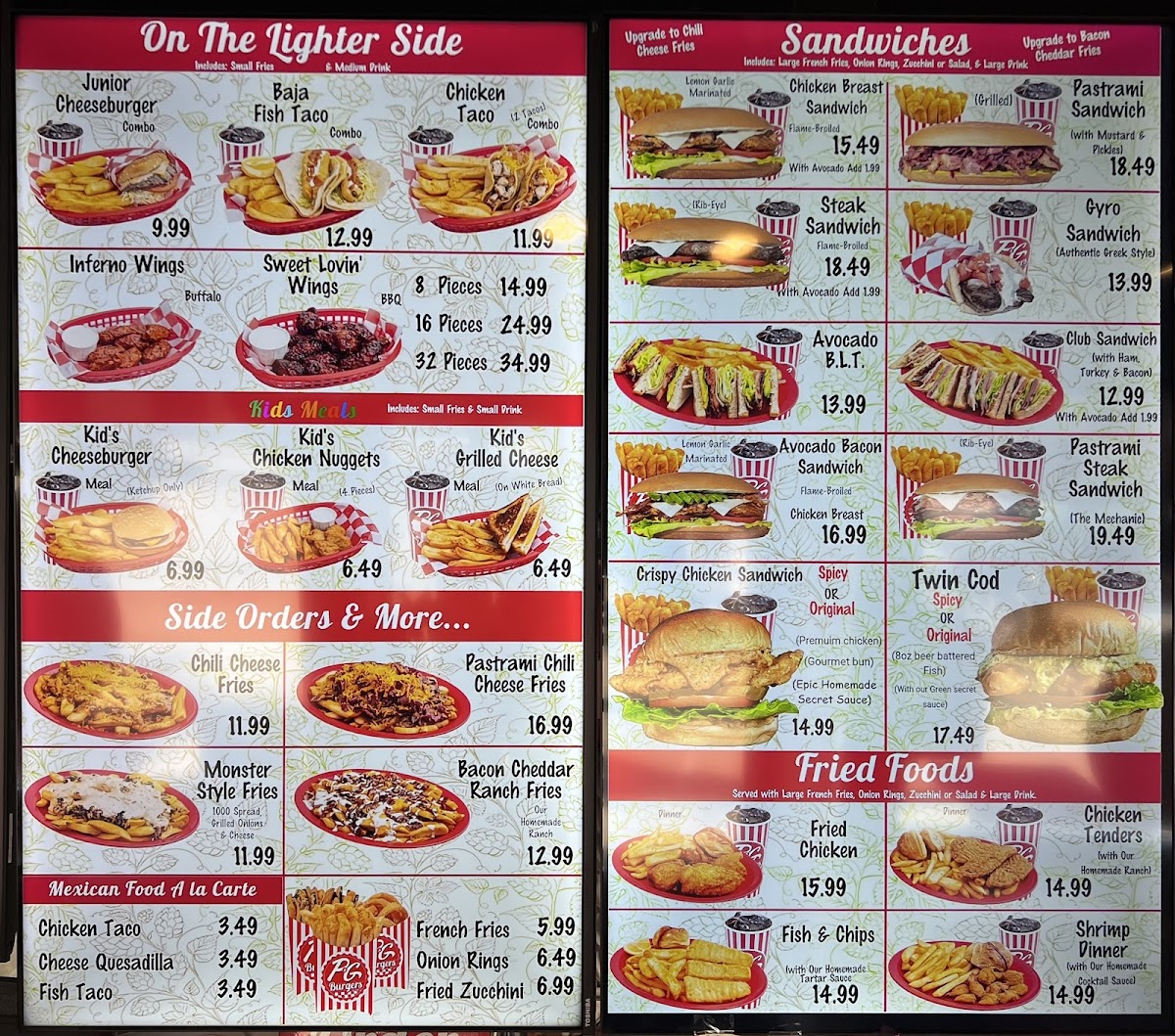P & G Burgers Menu - Image 4
